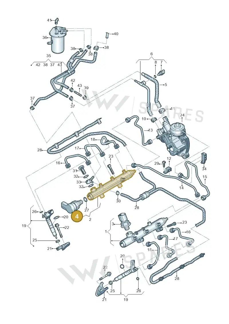 057130764AE — Volkswagen Touareg BlueMotion (2014-2018) diagram 693130700, position 4