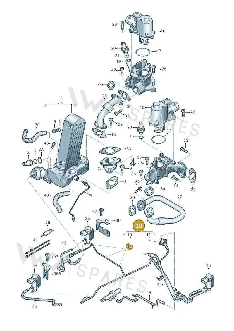 057131051G — Volkswagen Touareg BlueMotion (2014-2018) diagram 693131500, position 10