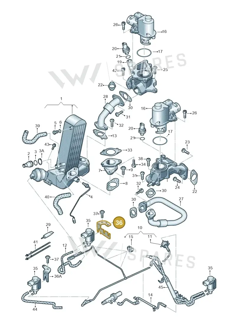 057131086G — Volkswagen Touareg BlueMotion (2014-2018) diagram 693131500, position 36