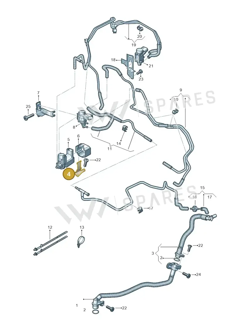 057131087F — Volkswagen Touareg (2017-2023) diagram 439131500, position 4