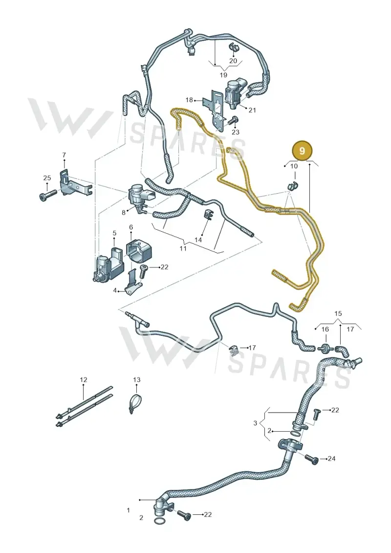 057131386F — Volkswagen Touareg (2017-2023) diagram 439131500, position 9
