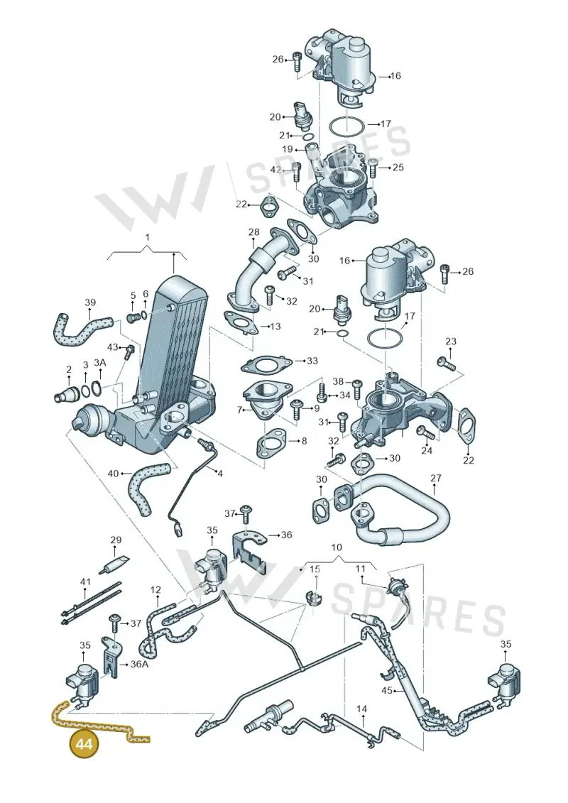 057131492K — Volkswagen Touareg BlueMotion (2014-2018) diagram 693131500, position 44