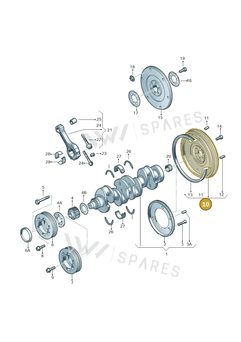 058105266H — Volkswagen PASSAT/4MOTION/W8 (2002-2005) diagram 194105150, position 10