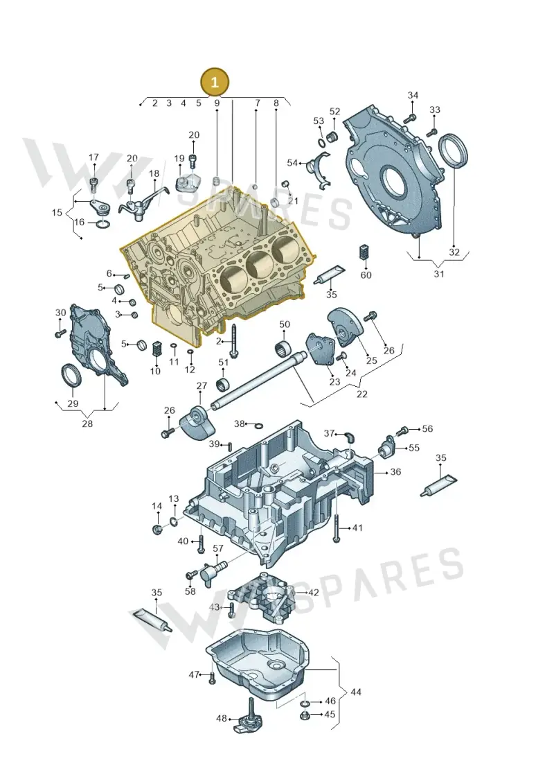 059103011DN — Volkswagen Touareg (2010-2012) diagram 616103250, position 1
