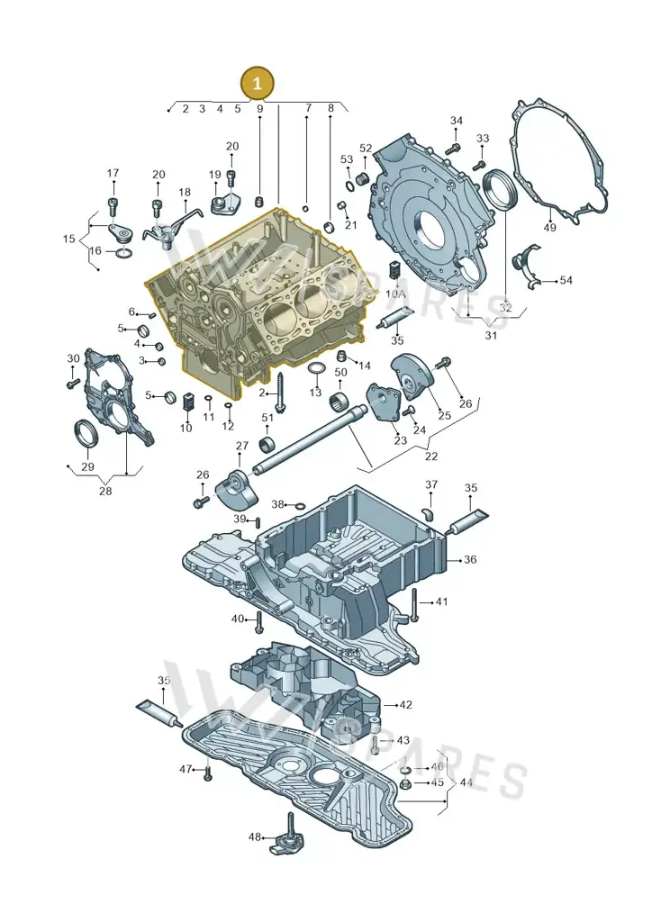059103011DN — Volkswagen Phaeton 4motion (2010-2016) diagram 258103050, position 1