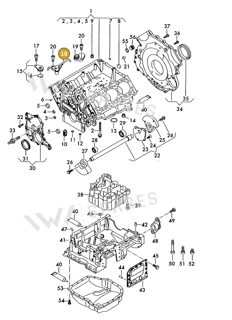 059103158S — Volkswagen MARINE-MOTOR           02> (2002-) diagram 277103150, position 18