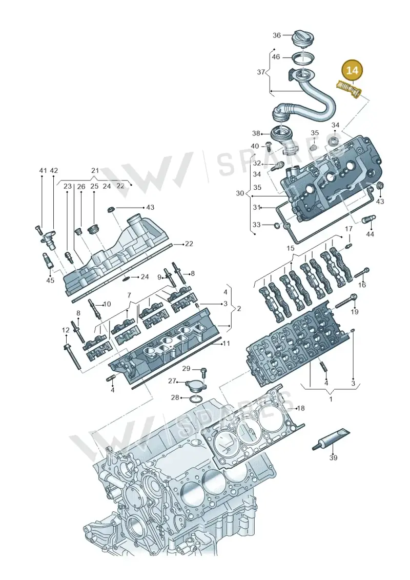 059103221BN — Volkswagen Touareg (2017-2023) diagram 439103061, position 14