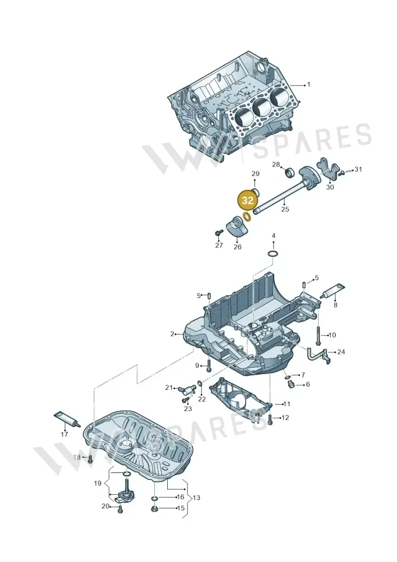 059103323D — Volkswagen Touareg (2017-2023) diagram 439103030, position 32
