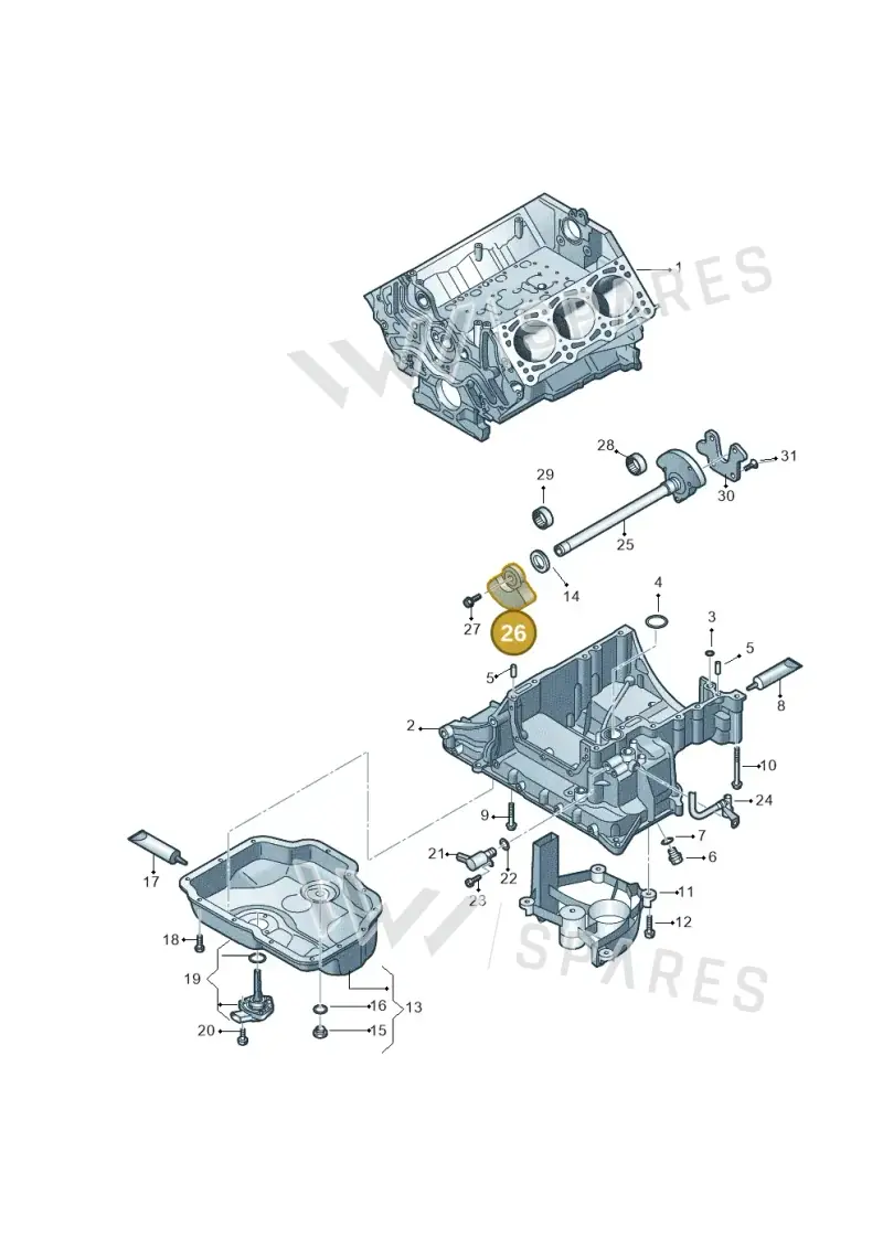 059103332L — Volkswagen Touareg BlueMotion (2014-2018) diagram 693103280, position 26