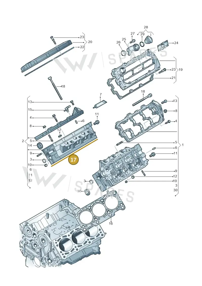 059103383MN — Volkswagen Phaeton 4motion (2010-2016) diagram 258103350, position 17