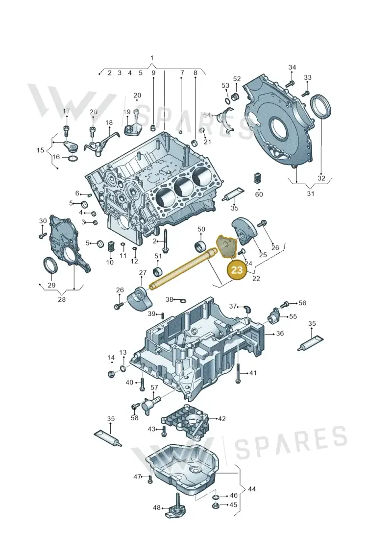 059103407D — Volkswagen Touareg (2010-2012) diagram 616103250, position 23
