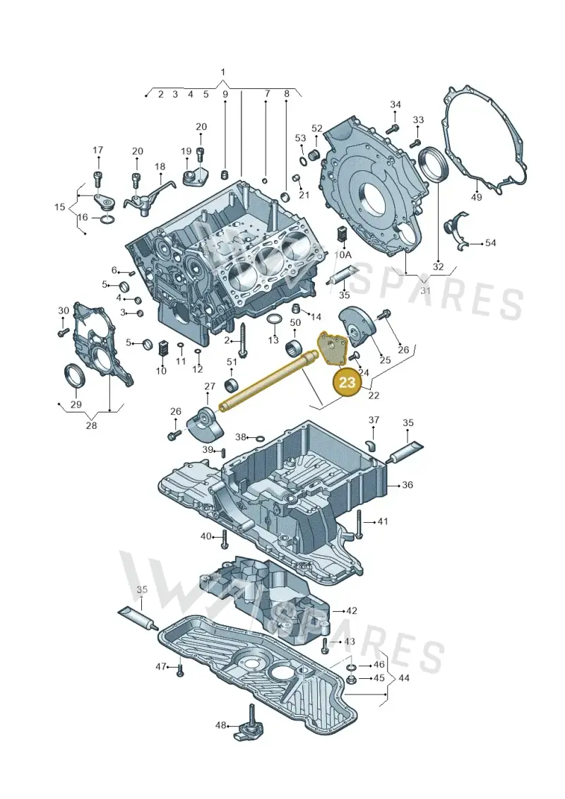 059103407D — Volkswagen Phaeton 4motion (2010-2016) diagram 258103050, position 23
