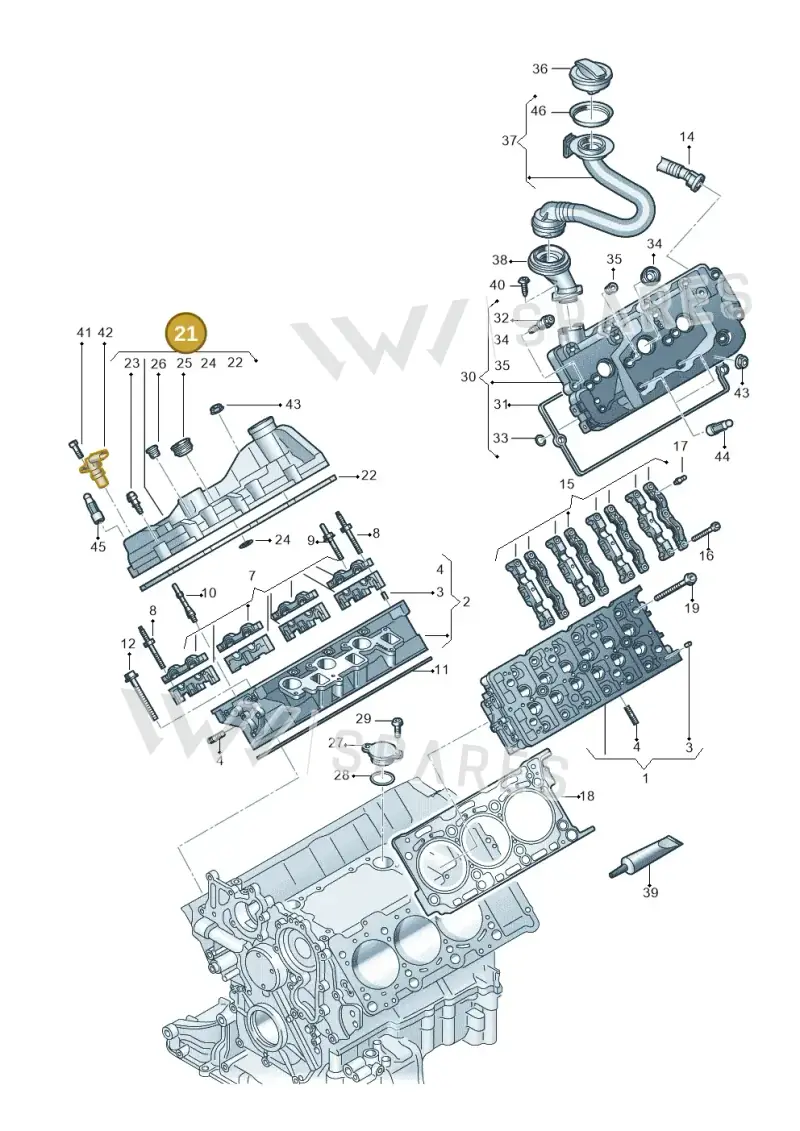 059103470CP — Volkswagen Touareg (2017-2023) diagram 439103061, position 21