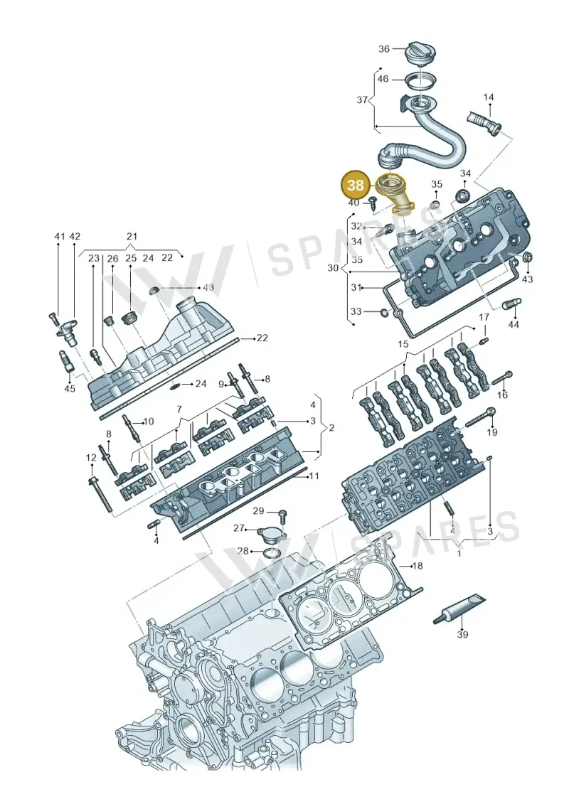 059103482J — Volkswagen Touareg (2017-2023) diagram 439103061, position 38