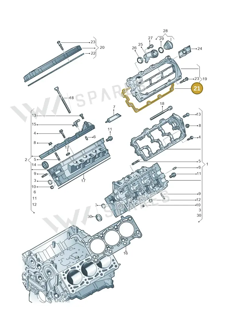 059103483M — Volkswagen Phaeton 4motion (2010-2016) diagram 258103350, position 21
