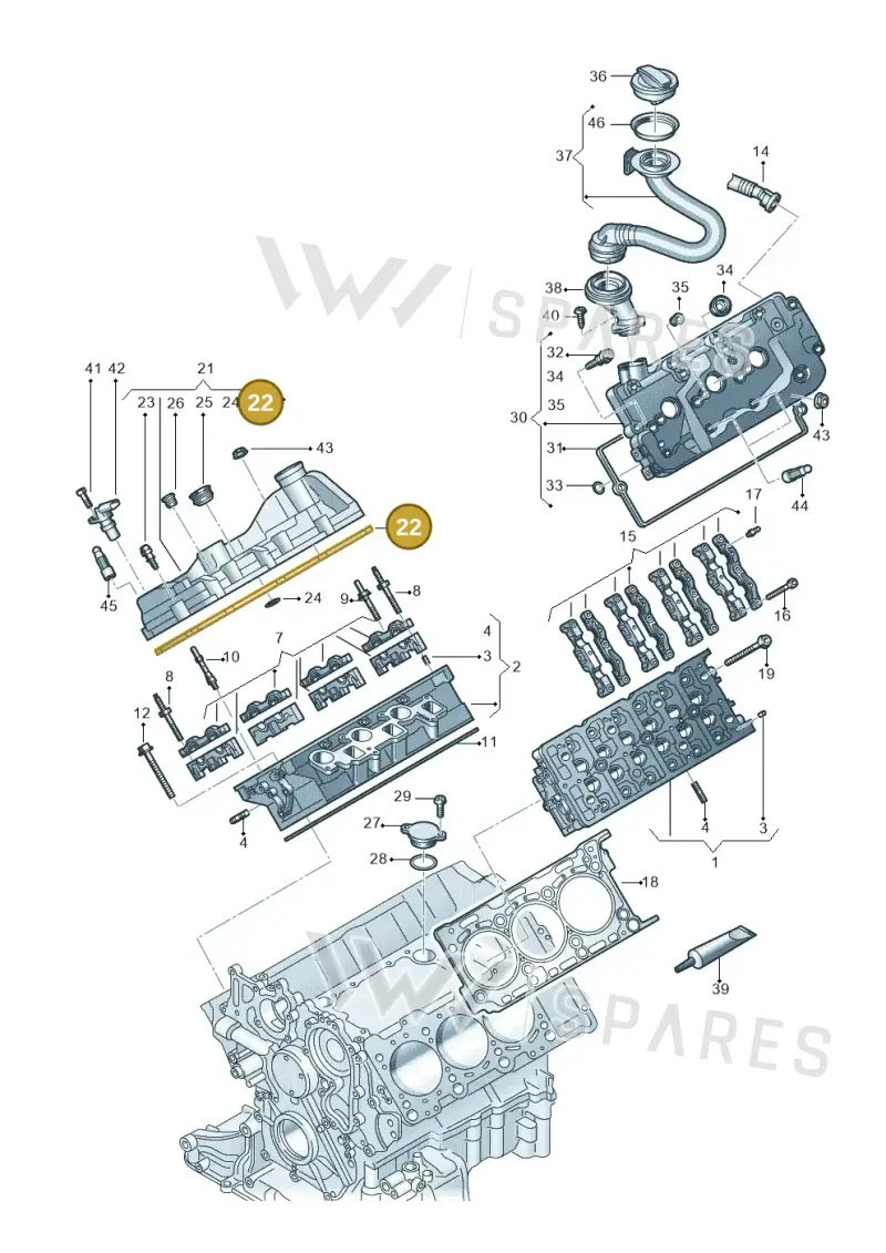 059103484H — Volkswagen Touareg (2017-2023) diagram 439103061, position 22