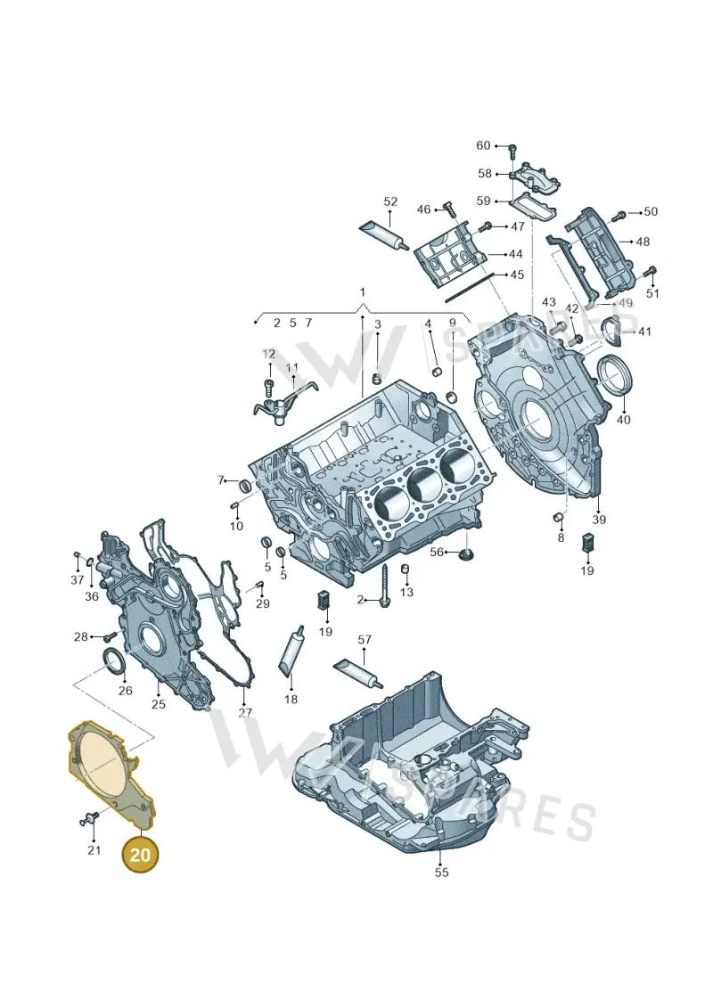 059103502L — Volkswagen Touareg (2017-2023) diagram 439103020, position 20