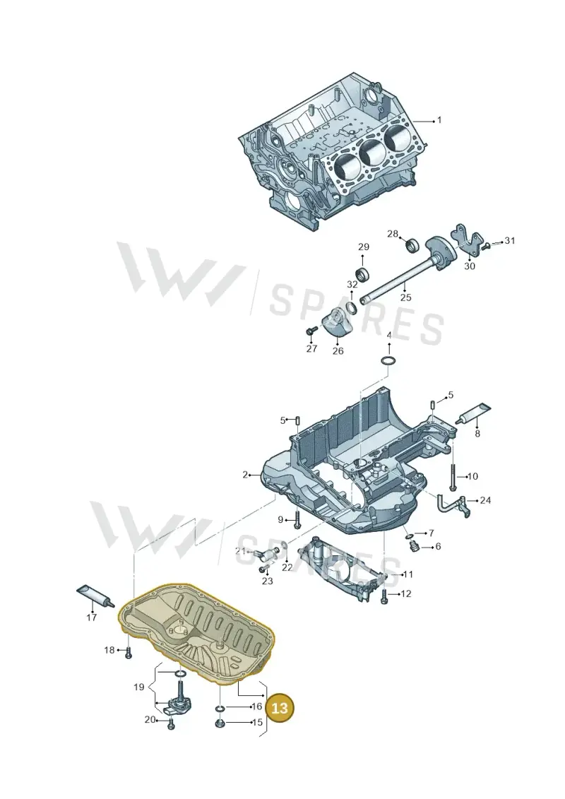 059103602BG — Volkswagen Touareg (2017-2023) diagram 439103030, position 13