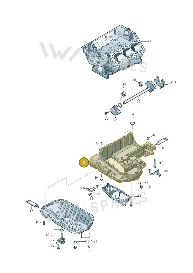 059103603FE — Volkswagen Touareg (2017-2023) diagram 439103030, position 2