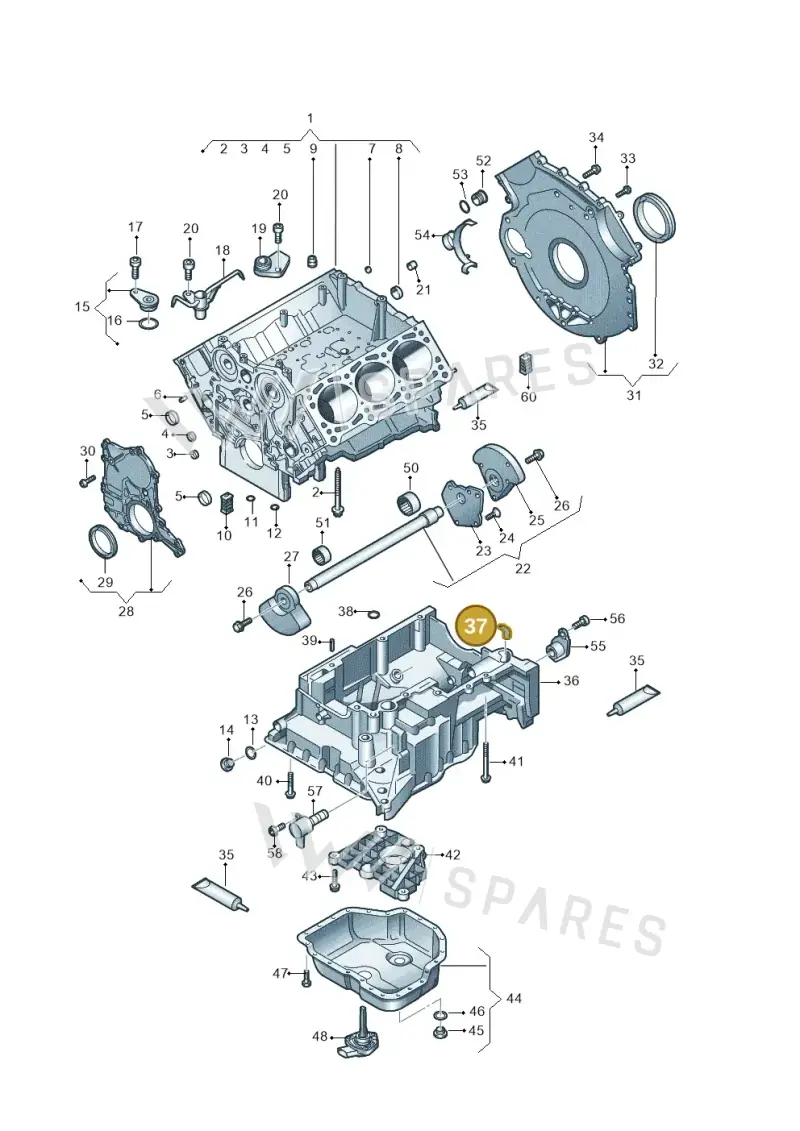 059103609L — Volkswagen Touareg (2010-2012) diagram 616103250, position 37