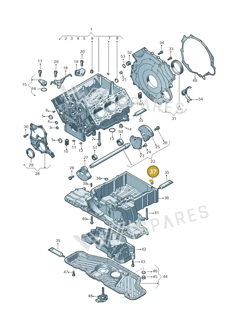 059103609L — Volkswagen Phaeton 4motion (2010-2016) diagram 258103050, position 37