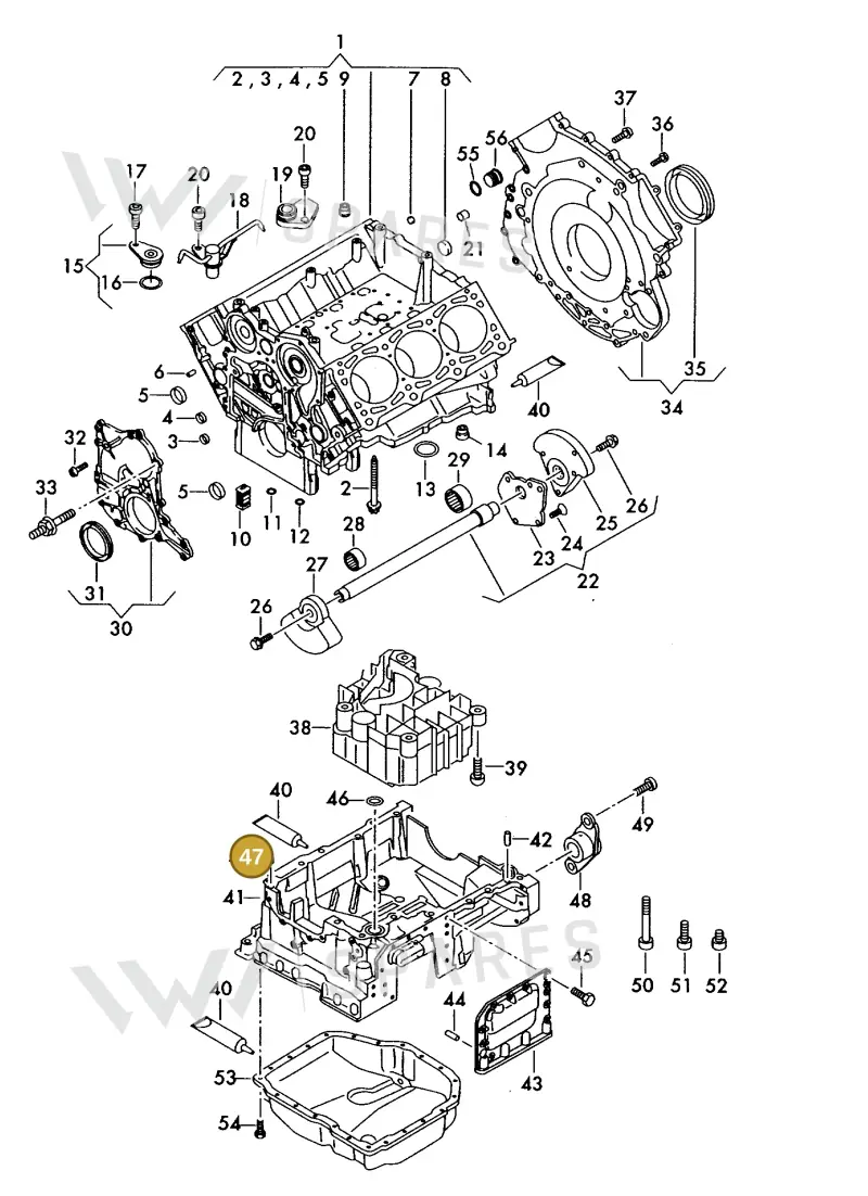 059103609M — Volkswagen MARINE-MOTOR           02> (2002-) diagram 277103150, position 47