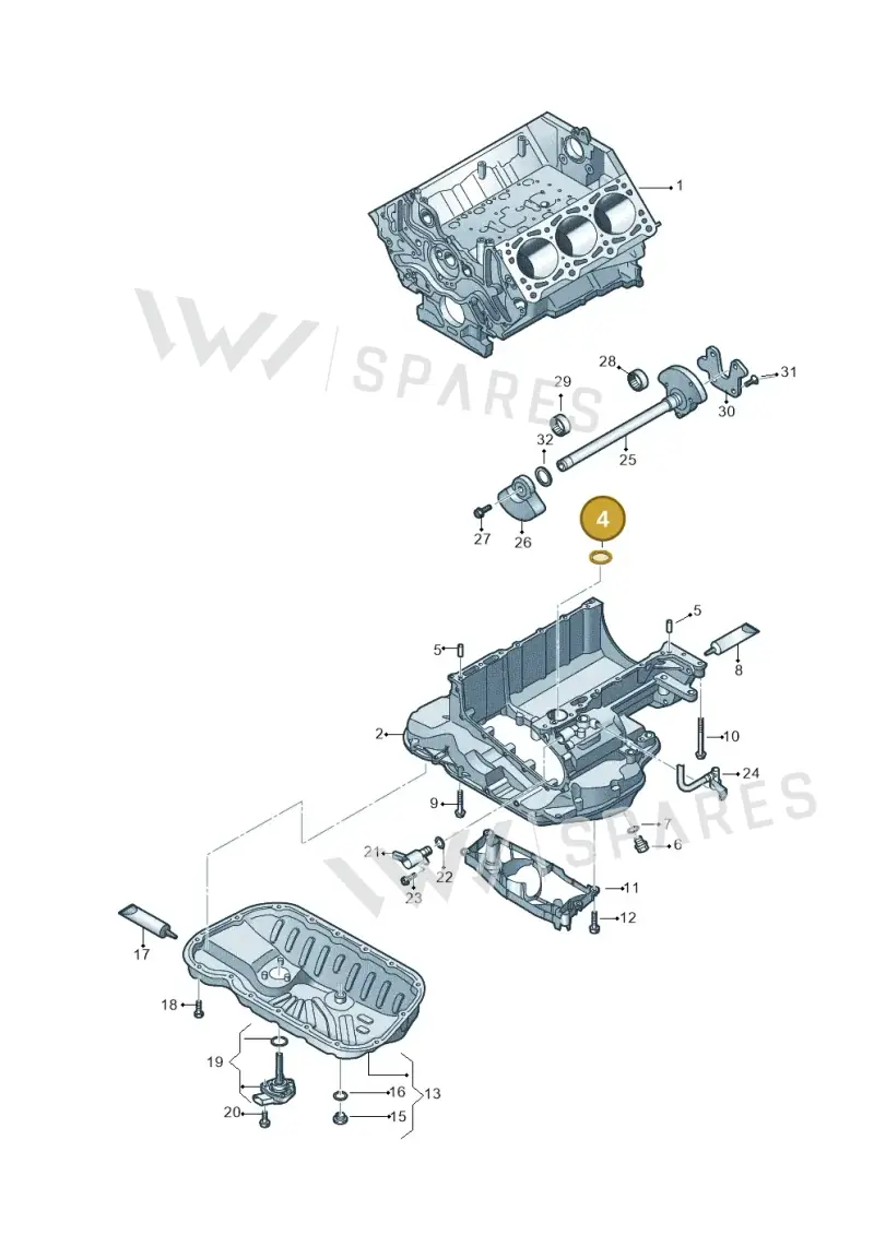 059103610J — Volkswagen Touareg (2017-2023) diagram 439103030, position 4