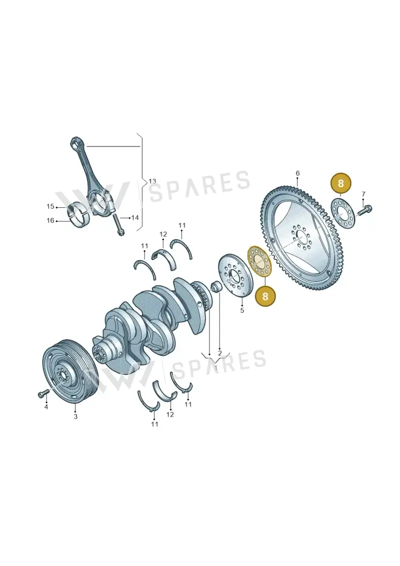 059105303E — Volkswagen Touareg BlueMotion (2014-2018) diagram 693105070, position 8