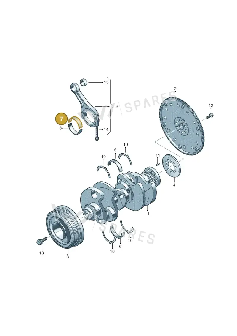 059105701DDGLB — Volkswagen Touareg (2017-2023) diagram 894105700, position 7