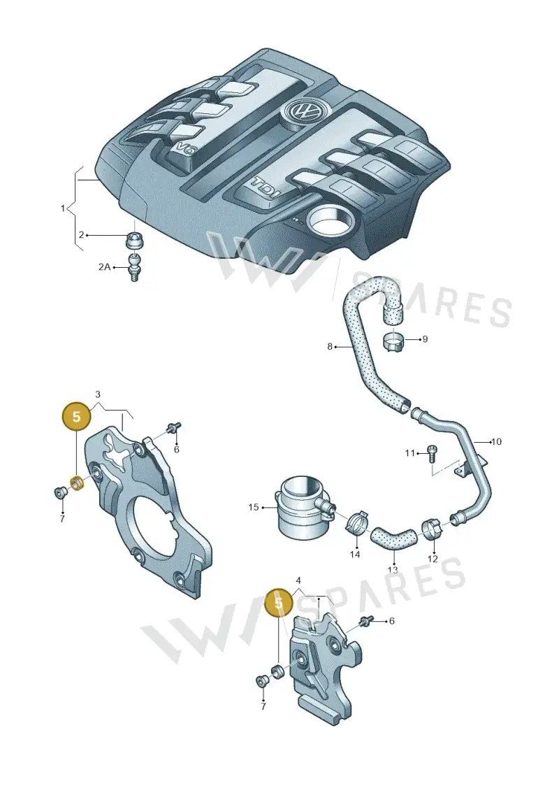059109151 — Volkswagen Phaeton 4motion (2010-2016) diagram 258103680, position 5