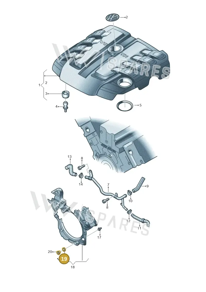 059109151 — Volkswagen Touareg BlueMotion (2014-2018) diagram 693103950, position 19