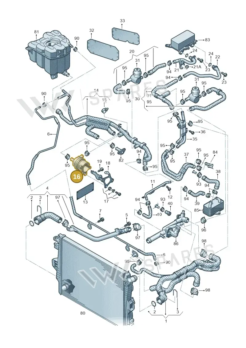 059121012B — Volkswagen Touareg BlueMotion (2014-2018) diagram 693121400, position 16