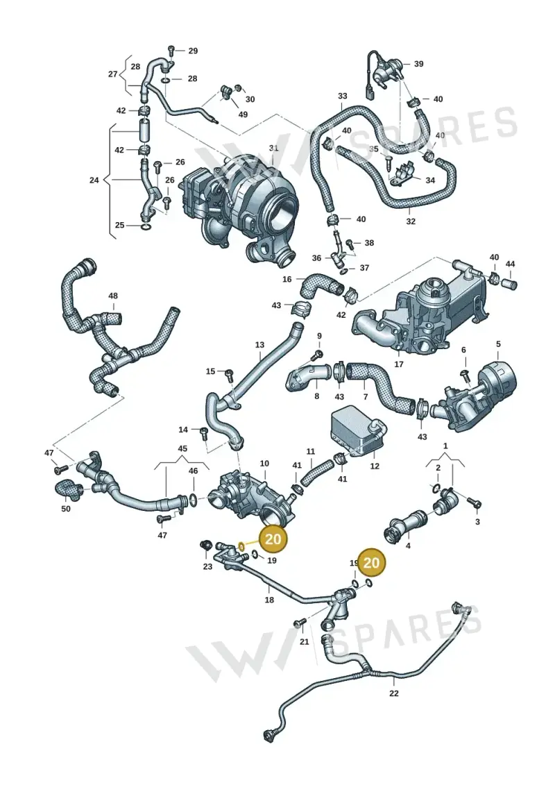 059121043K — Volkswagen Touareg (2017-2023) diagram 439121375, position 20