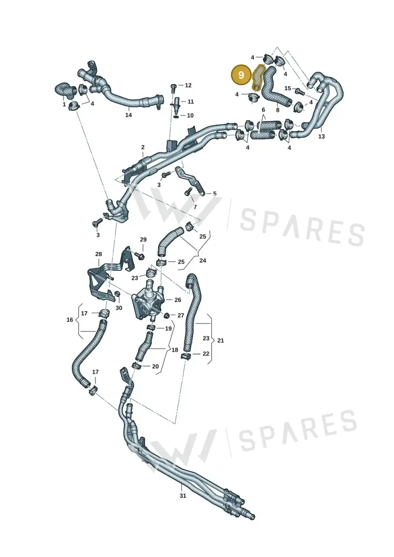 059121062H — Volkswagen Touareg (2017-2023) diagram 439121385, position 9