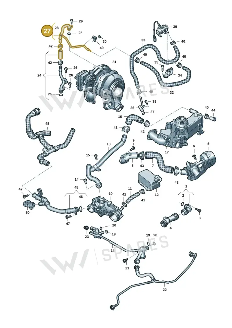 059121085AA — Volkswagen Touareg (2017-2023) diagram 439121375, position 27