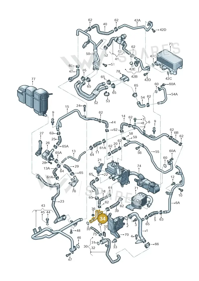 059121163F — Volkswagen Touareg (2012-2014) diagram 693121560, position 34