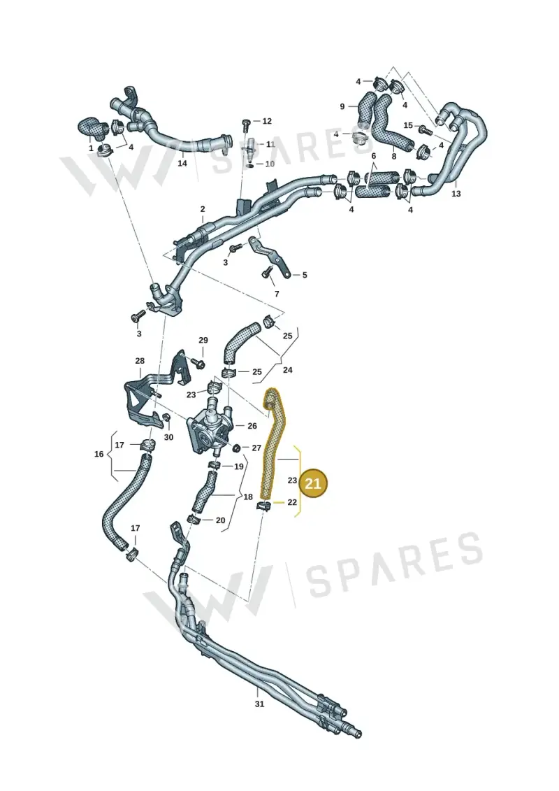 059122445F — Volkswagen Touareg (2017-2023) diagram 439121385, position 21