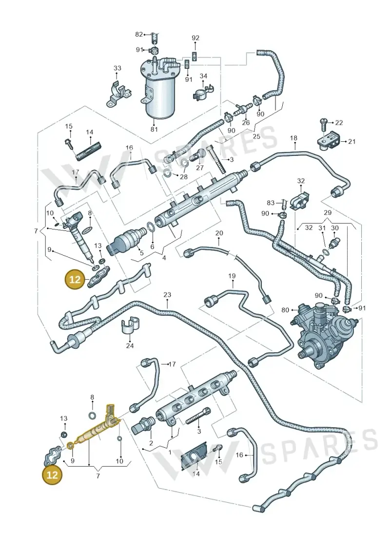 059130216C — Volkswagen Touareg BlueMotion (2014-2018) diagram 693130620, position 12