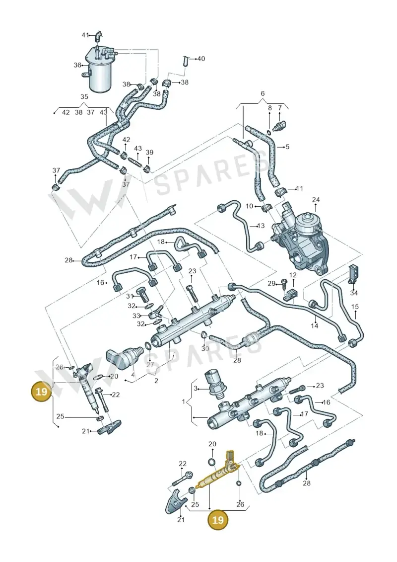 059130277EJ — Volkswagen Touareg BlueMotion (2014-2018) diagram 693130700, position 19