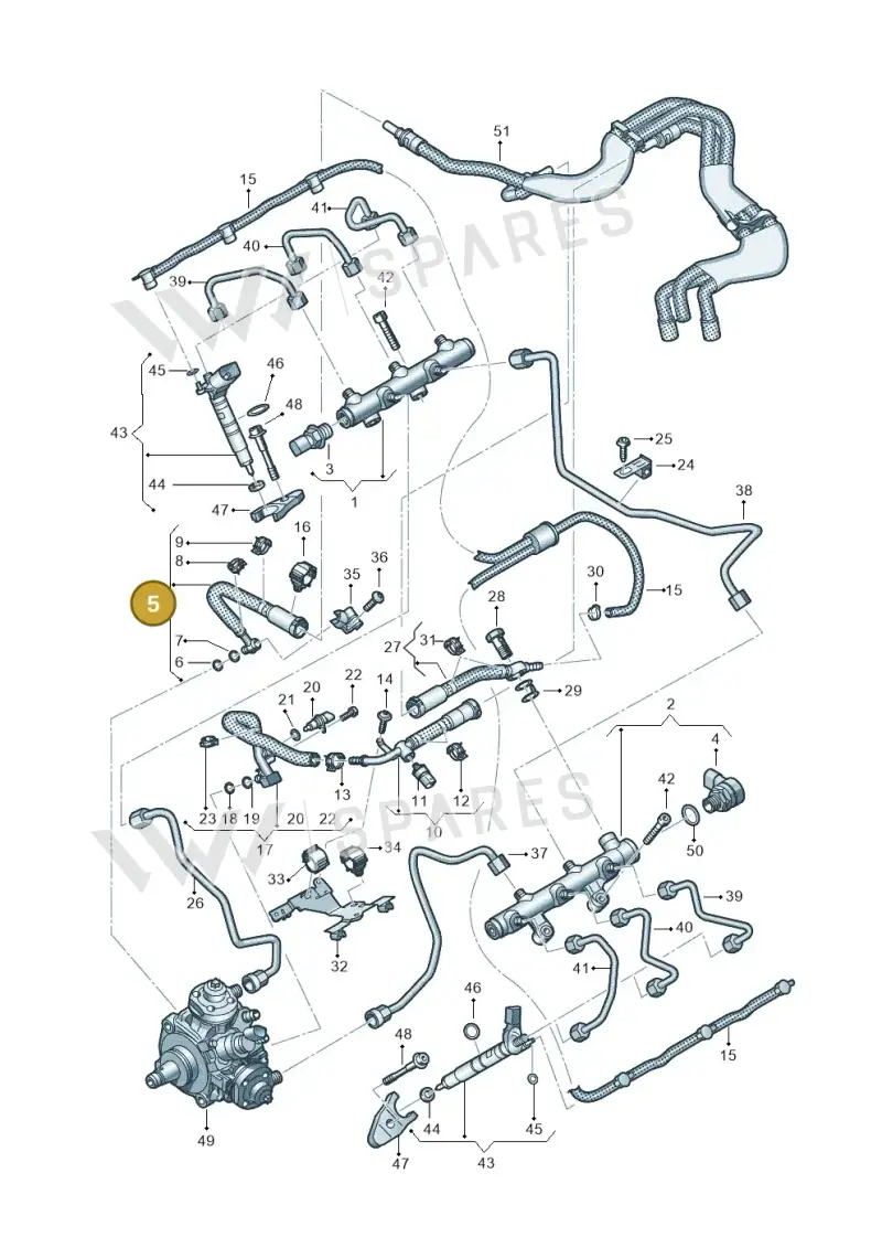 059130298J — Volkswagen Touareg (2017-2023) diagram 738130900, position 5