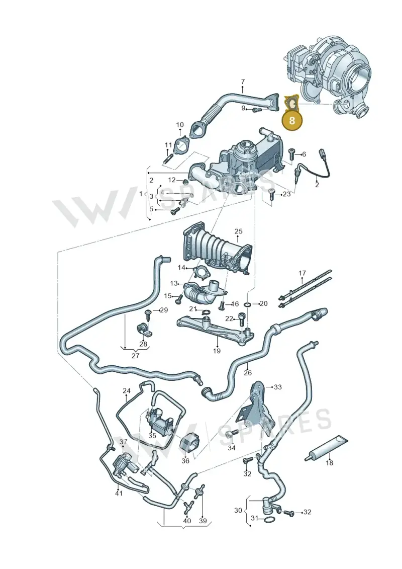 059131357H — Volkswagen Touareg (2017-2023) diagram 439131000, position 8