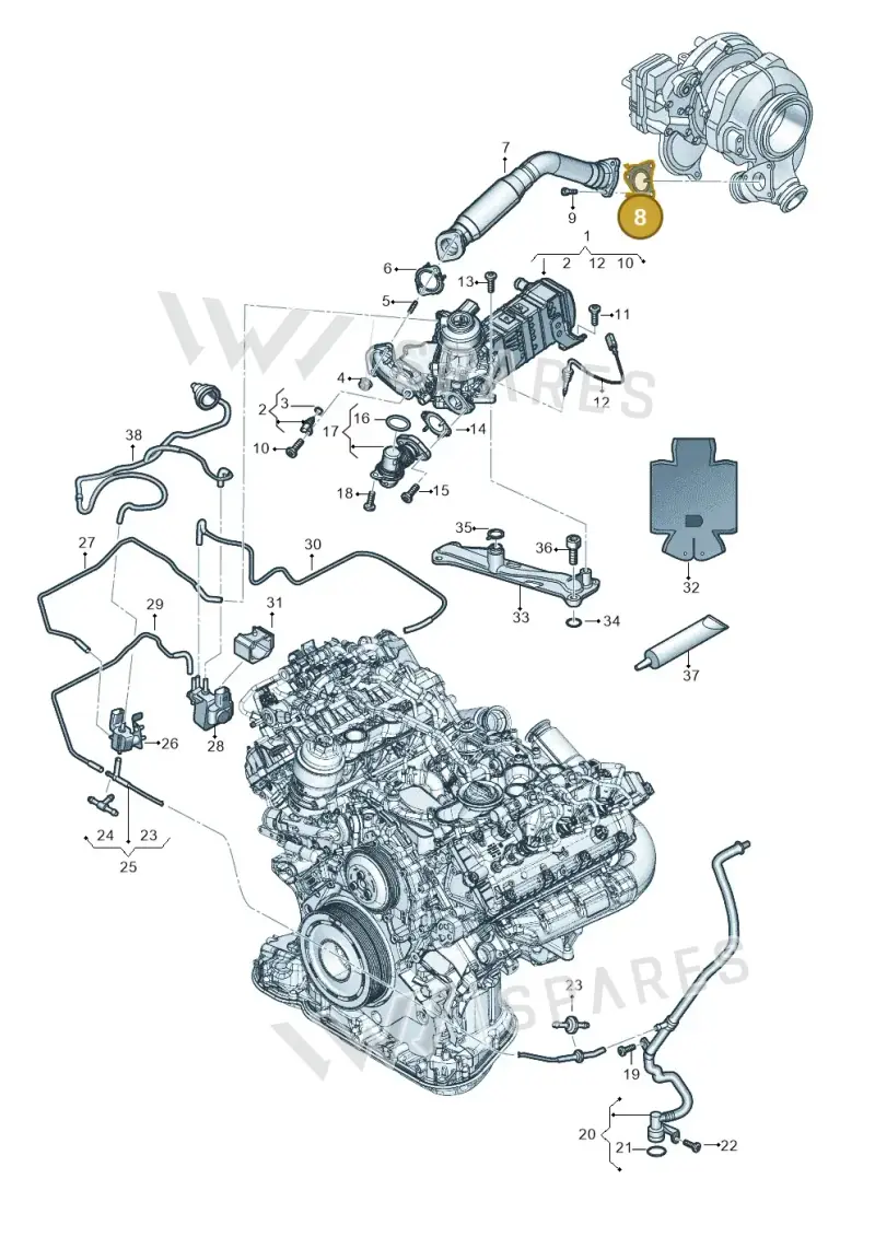 059131357R — Volkswagen Touareg (2017-2023) diagram 439131120, position 8