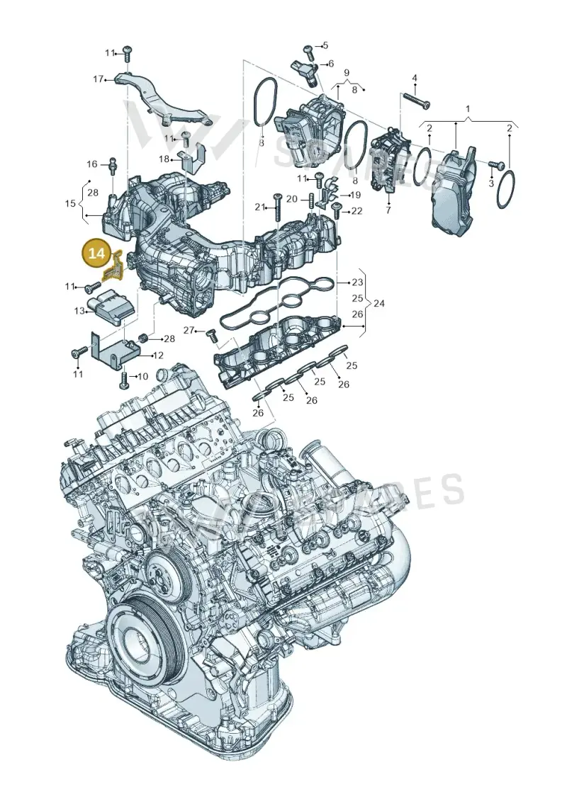 059131429H — Volkswagen Touareg (2017-2023) diagram 896129080, position 14