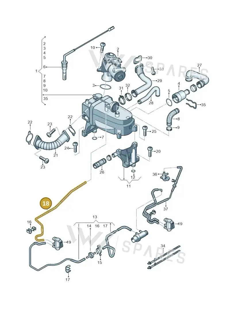 059131492AE — Volkswagen Touareg (2010-2012) diagram 693131600, position 18