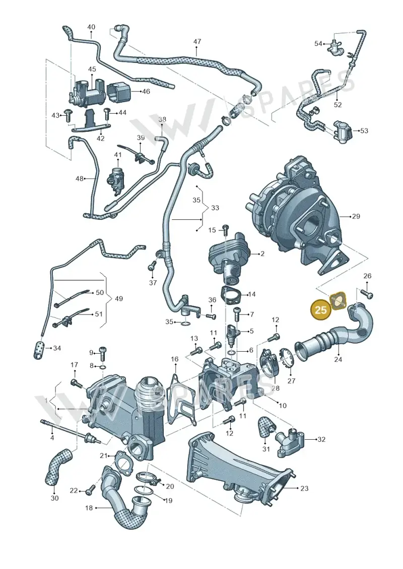 059131599K — Volkswagen Touareg BlueMotion (2014-2018) diagram 693131700, position 25