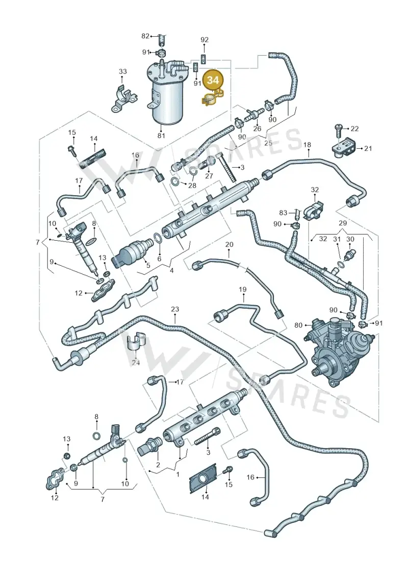 059131694AQ — Volkswagen Touareg BlueMotion (2014-2018) diagram 693130620, position 34