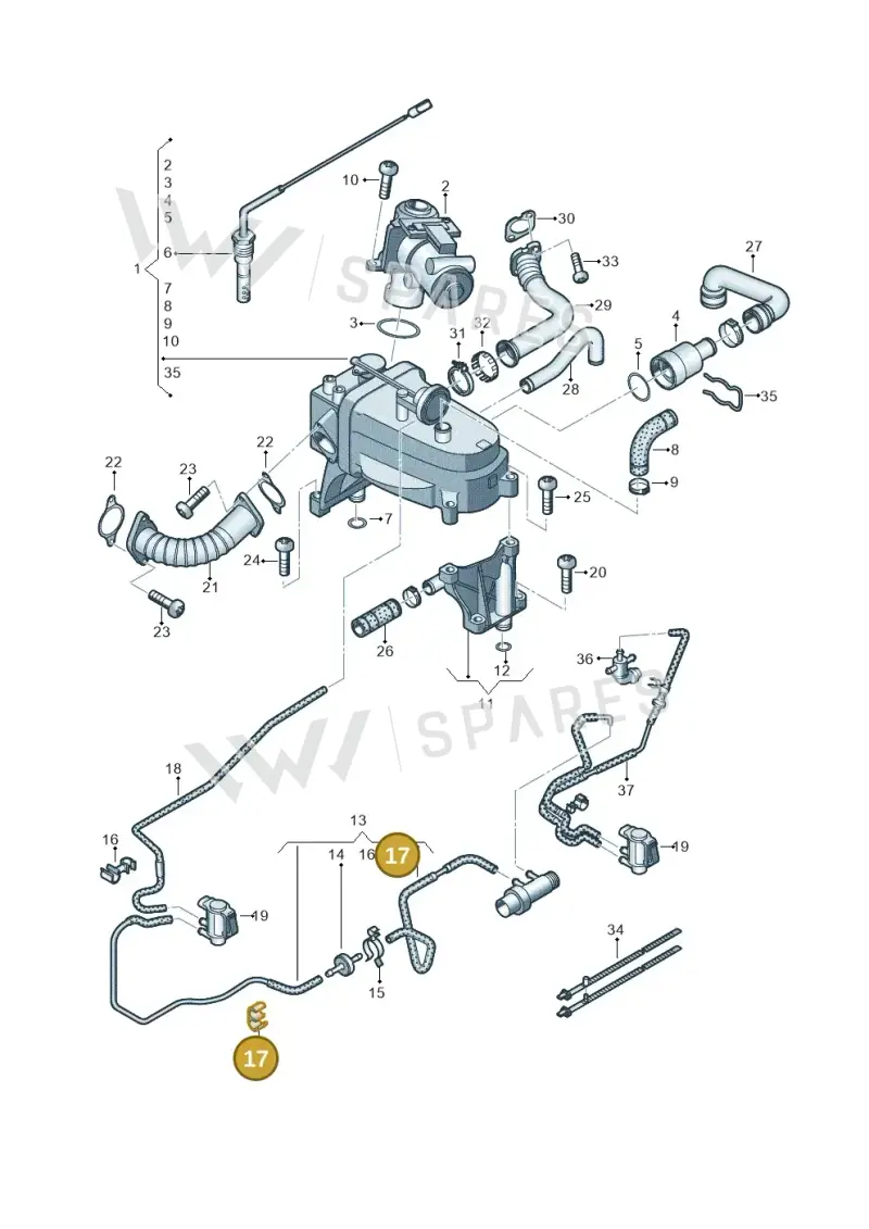 059131694P — Volkswagen Touareg (2010-2012) diagram 693131600, position 17