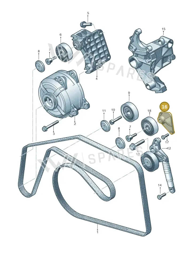 059145174A — Volkswagen Touareg (2012-2014) diagram 291903600, position 16