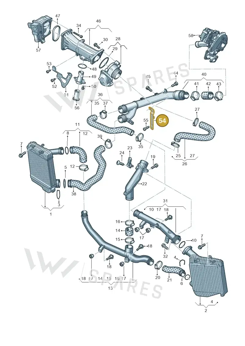 059145764D — Volkswagen Touareg BlueMotion (2014-2018) diagram 693145860, position 54