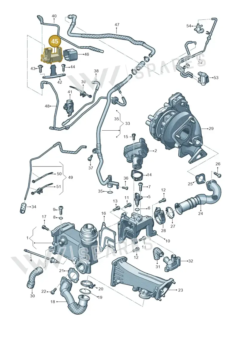 059906627R — Volkswagen Touareg BlueMotion (2014-2018) diagram 693131700, position 45